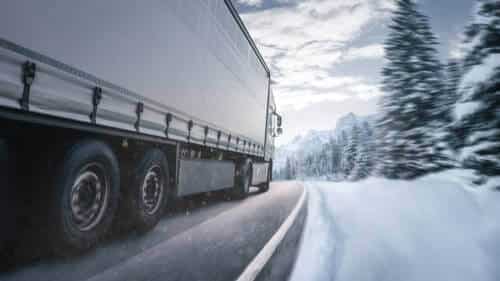 Semi Truck Accident in Snow