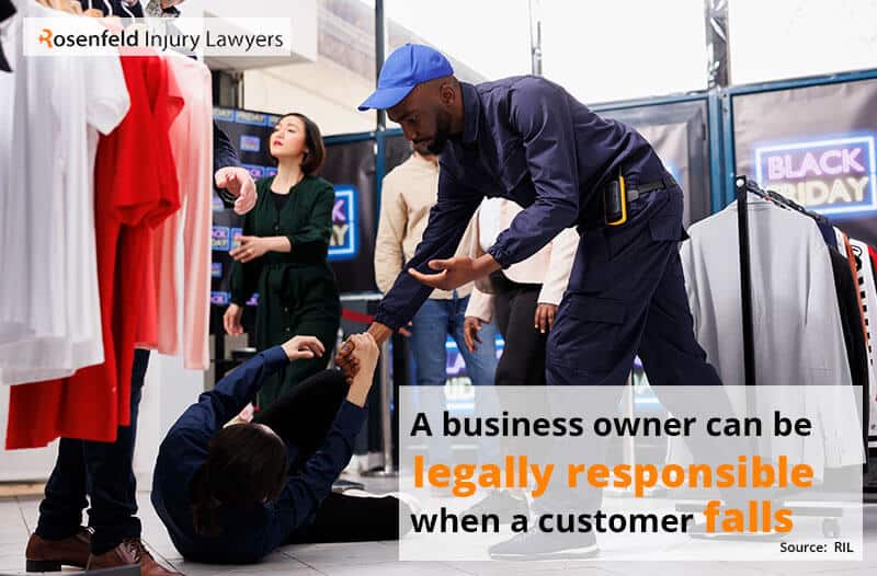 A business owner can be legally responsible when a customer falls