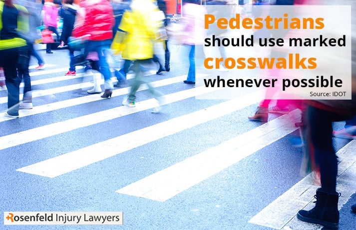 Pedestrians should use marked crosswalks whenever possible